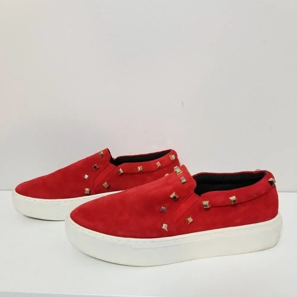 Rebecca Minkoff‎ red studded slip on sneaker shoes